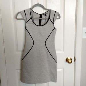 Express Knit Sheath Mini Dress Grey Black